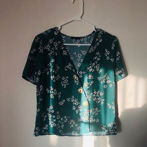 green dynamite short sleeve blouse